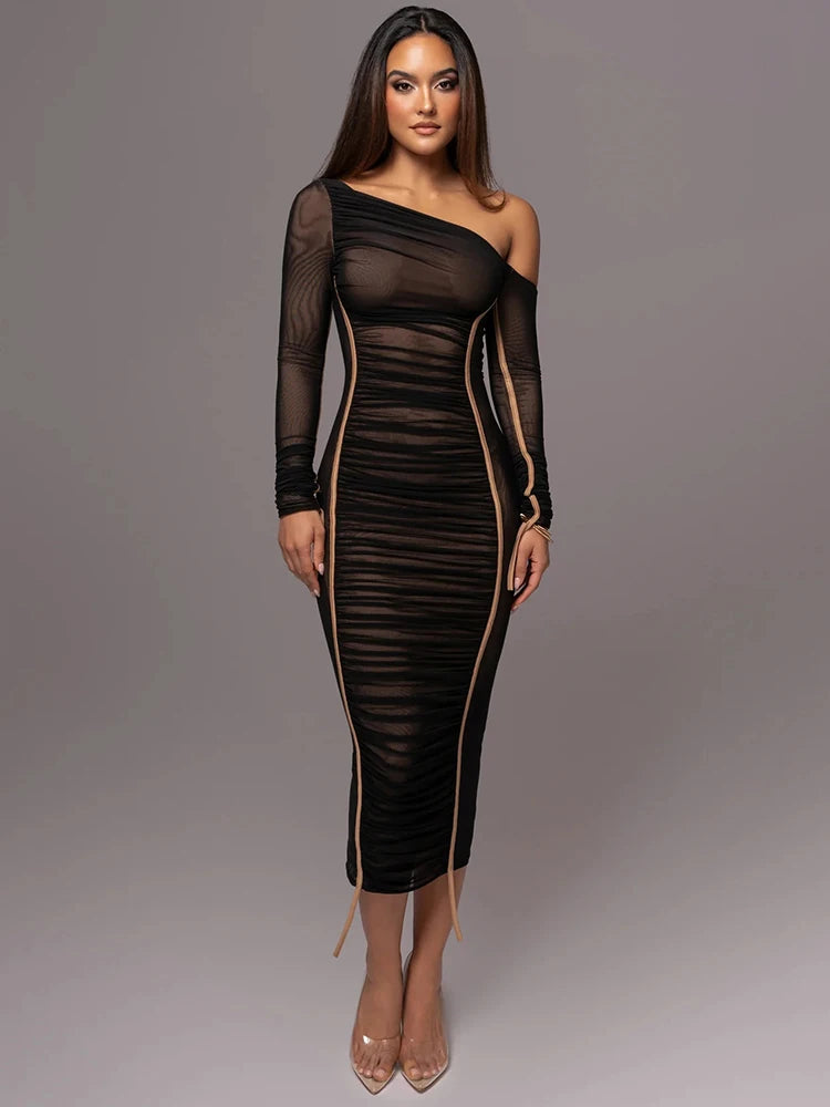 Mystic Curve Midi Dress