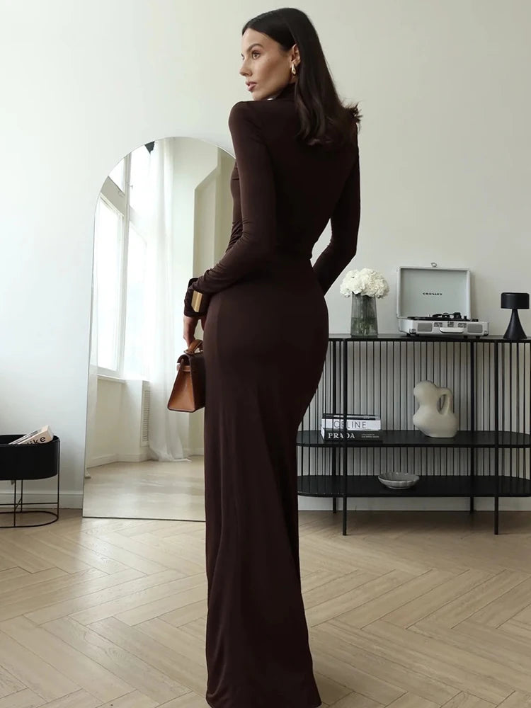 Velvet Drape Maxi Dress