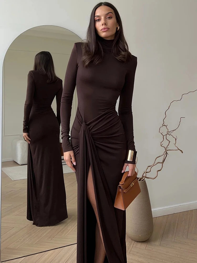 Velvet Drape Maxi Dress